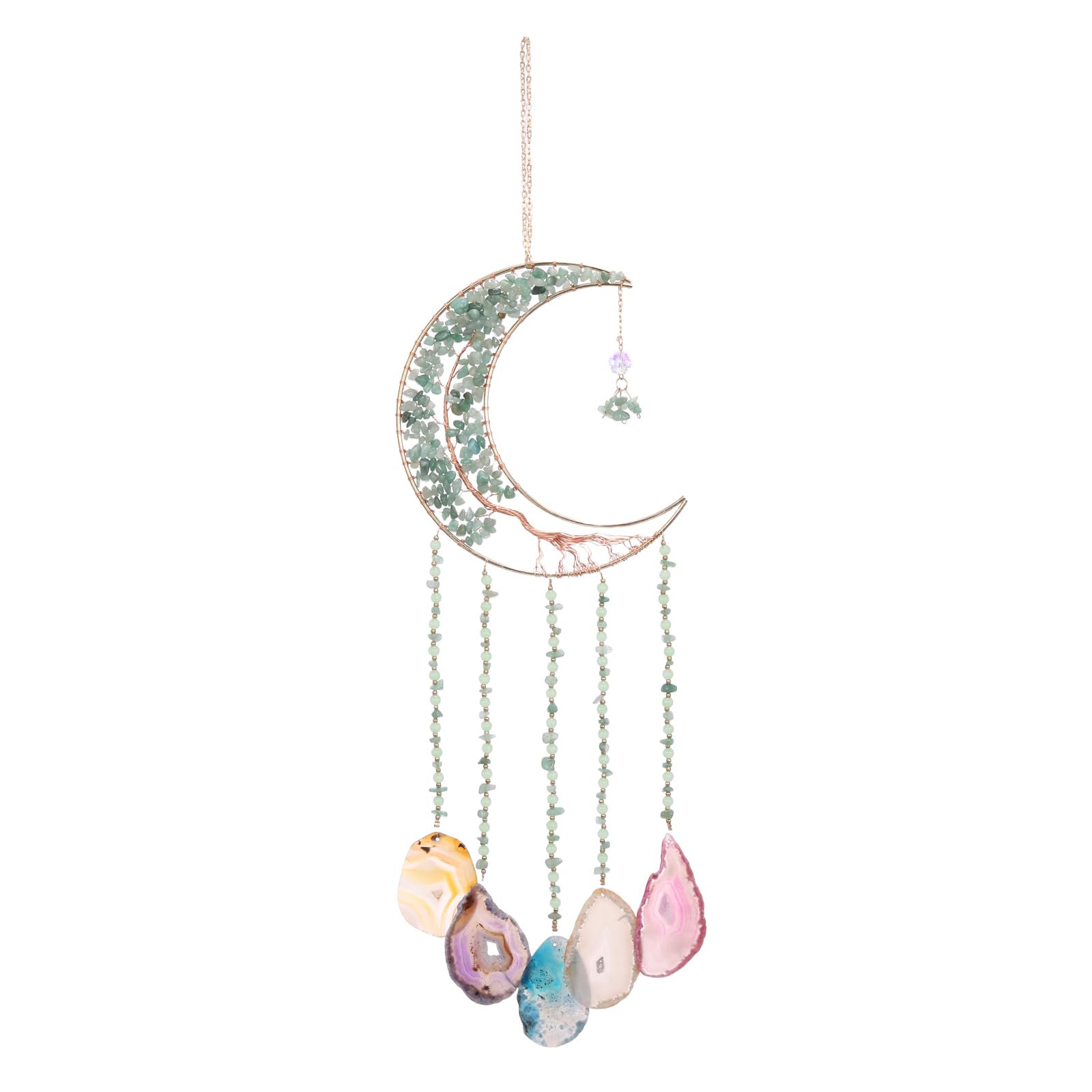 PATIKIL 24" Large Agate Gemstone Sun Dream Catcher, Green โ image 1