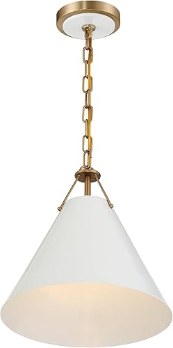 Miniatura 4 de Crystorama Xavier 1 Colgante de oro vibrante ligero con un acabado brillante