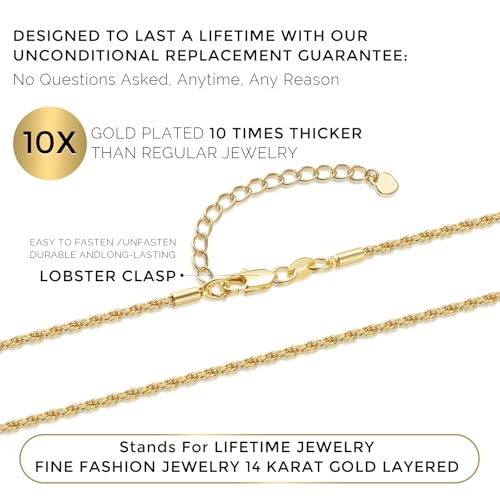 Gold Rope Chain for Men 14K Gold Adjustable Chain Italian Craftsmanship Stackable Women Necklace 20 Inch4