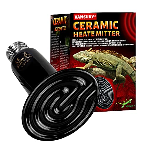 Vansuky 150W Lampe Chauffante en Céramique pour Reptiles et Animaux – Émetteur de Chaleur Infrarouge Sans Lumière, Durable, 220-240V – Idéal pour...