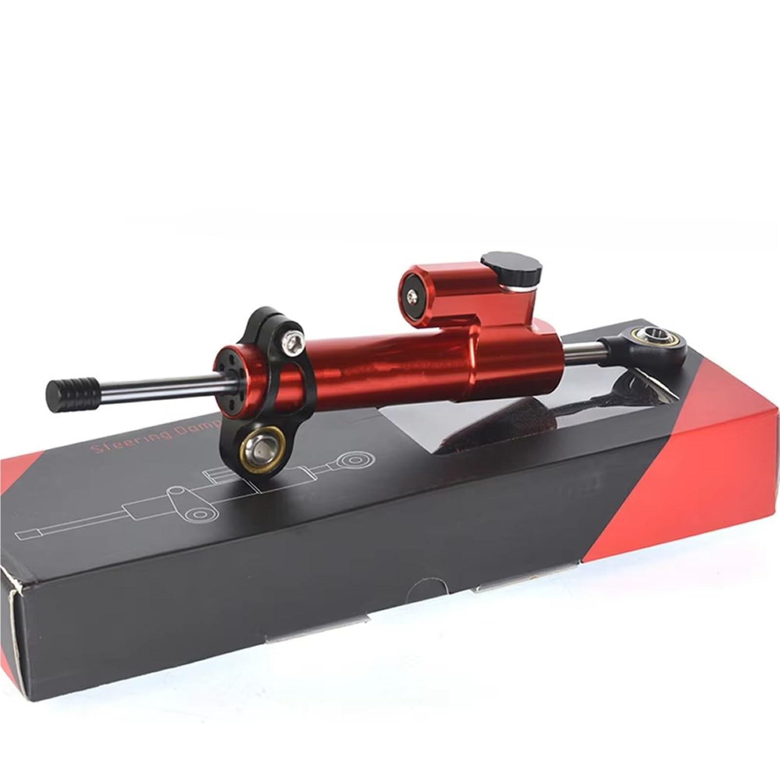 Estabilizador dirección Compatible Con Aprilia Para Rsvr 1999 2000 2001 2002 2003 2004 2005 2006 Kit De Montaje De Soporte De Amortiguador Estabilizador De Dirección De Motocicleta Ajustable(Red)