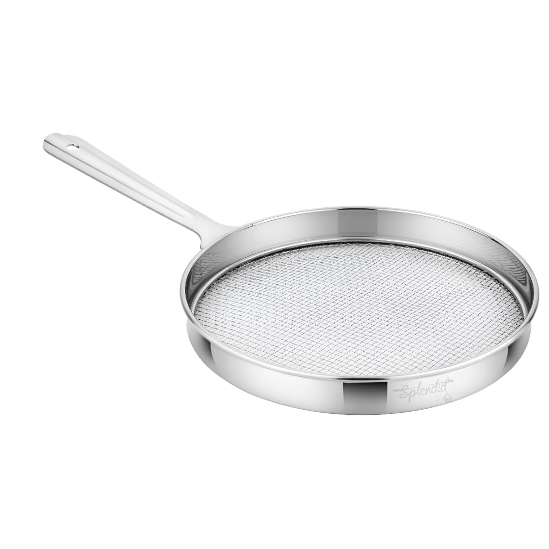 Cloudzy Roaster Barbecue Net Grill Steel Wire Roasting Net Charcoal Hand Warmer Rack BBQ Accessories Fish Burner Papad Jali Paneer Tandoor Net with Wooden Handle (Roaster Strainer) - Image 3 thumbnail