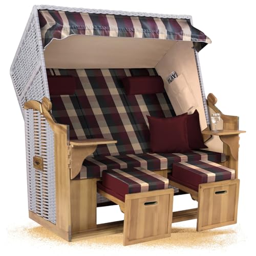 Strandkorb Hanse Ostsee XXL 2,5 Sitzer Volllieger Weiß 150cm breit,...