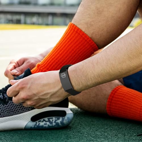 Personalized Medical Alert Bracelet for Men - Customized Elastic Strap Stainless Steel ID Bracelets Engraved Medic Info, Emergency Awareness Medic ID Bracelet for Autism Allergy Diabetic Epilepsy3