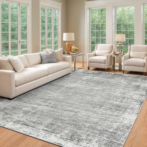 zesthome 7x9 Area Rugs for Living Room, Abstract Machine Washable Rug, Neutral Modern Soft Bedroom Rugs, Dining Room, Nursery, Non Slip Kitchen Carpet, Non-Shedding Indoor Home Office Rug