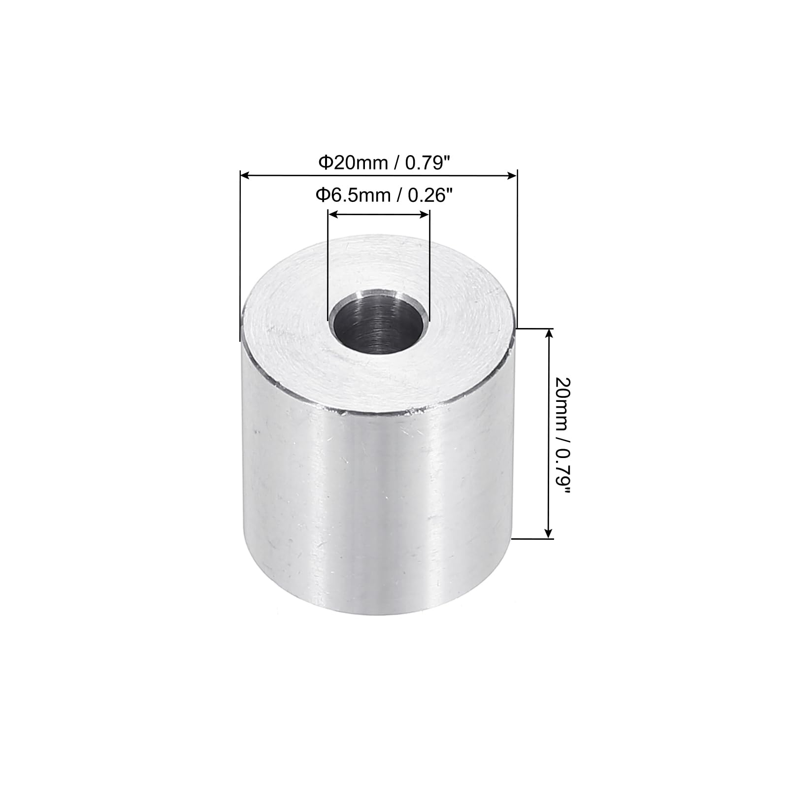 PATIKIL M6 Aluminum Spacers, 6pcs 1/4" x 3/4" Round Metal Spacers for 1/4 or M6 Screw Bolts - Image 2