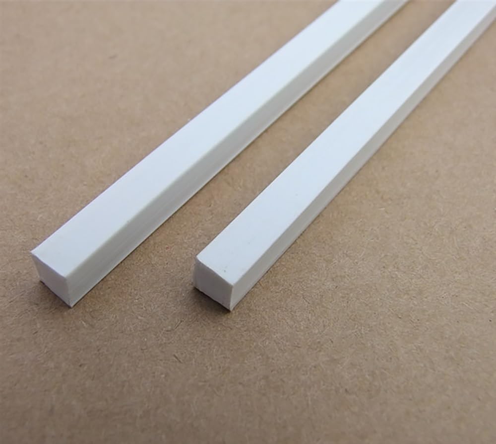 10 Stück weiße Vollstäbe, 1 x 1 mm – 10 x 10 mm quadratische ABS-Kunststoffstäbe, Länge 250 mm ABS-DIY-Material for Modellteilzubehör(10x10mm)