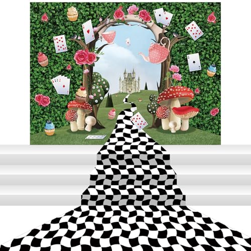 2 Pcs Wonderland Party Decoration Large Wonderland Photo Backdrop...