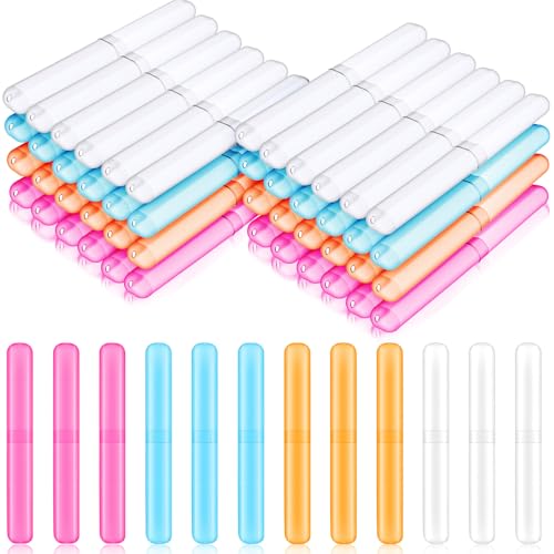 mekueeex 60pcs Travel Toothbrush Holders - Portable ABS Toothbrush Covers, Breathable Travel...