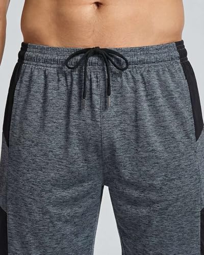 Image of Real Essentials Men's 5 Pack: 9 inch Dry-Fit Shorts - Athletic Gym, Workout, Basketball, Running, Casual Lounge Active Pockets