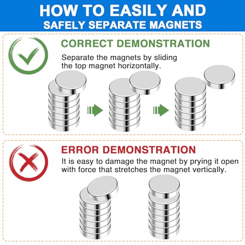 Image of TRYMAG Small 60Pcs 12x2mm Neodymium Magnets, Tiny Strong Small Round Circle Rare Earth Magnets for Refrigerator, Office, Whiteboard, Crafts, DIY