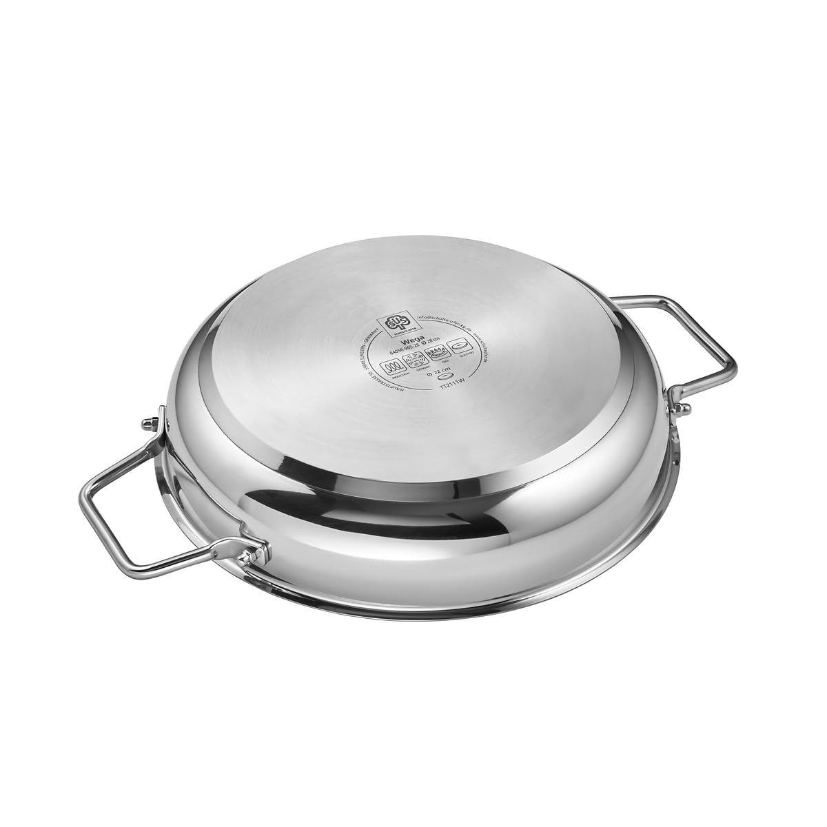 Schulte-Ufer 64056-965-28 Schmorpfanne Wega beschichtet, 28 cm, Edelstahl, Silber