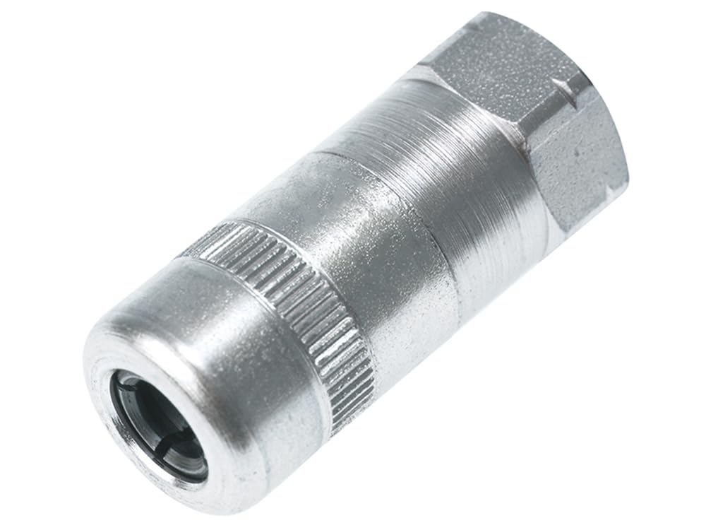 Faithfull Heavy-Duty Grease Gun Hydraulic Connector, Case Hardened Steel Jaws, 1/8in BSP Thread, One Size, Multi Colour
