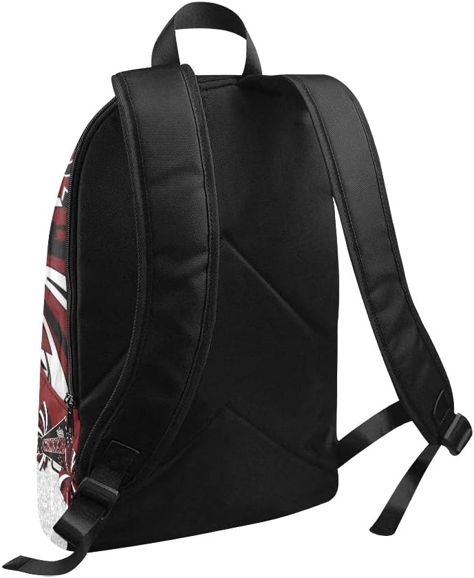 Personalized Cheerleader Dark Red Black Backpack with Name Custom Travel Bag for women Men