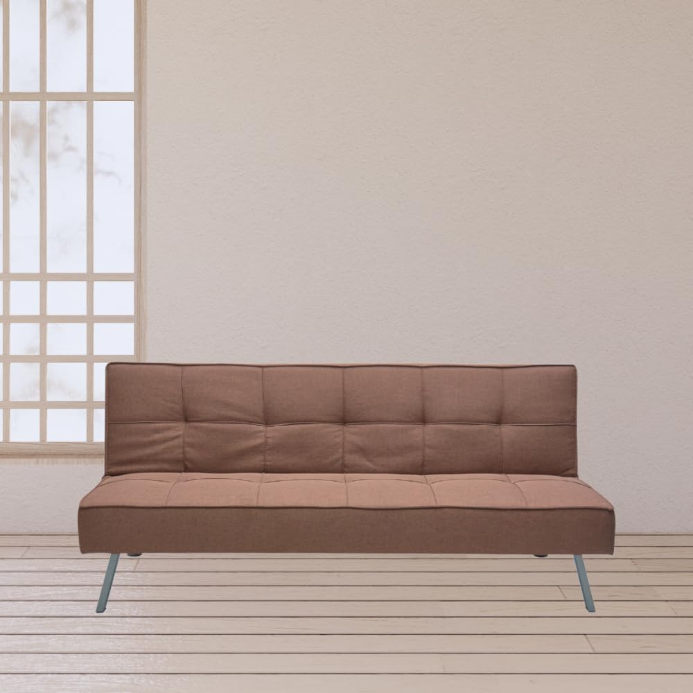 karnakHome Eudora Sofa Cum Bed I Sleeping Fabric Sofa I Three Seat Sofabed I Modern Design Living Room Furniture Set Color (Brown)