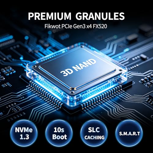 Image of Fikwot M.2 SSD 128GB NVMe SSD M2 2280 PCIe Gen3 x4, Up to 1100MB /s, Internal Solid State Drive for Laptop PC Desktop 3D NAND, FX520
