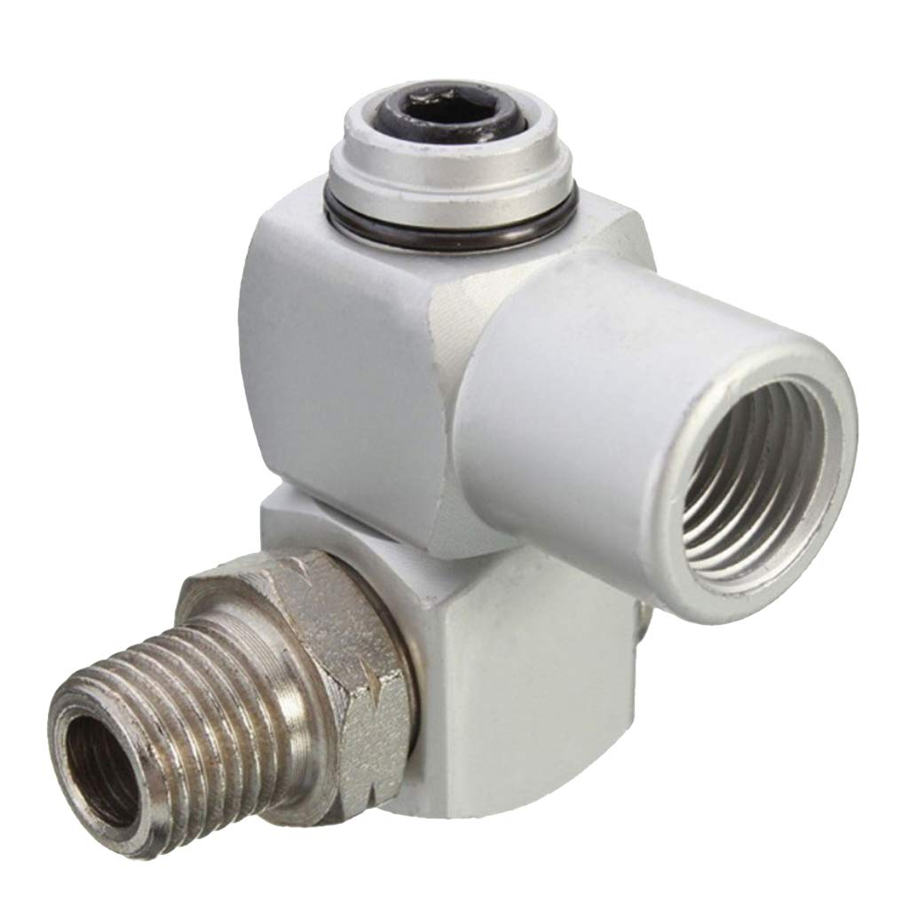 Homyl 1/4 Conector Neumático Universal Adaptador de Tubería de Aire Herramienta de Rotación de 360 ​​Gradοs, Plata, 6 Piezas