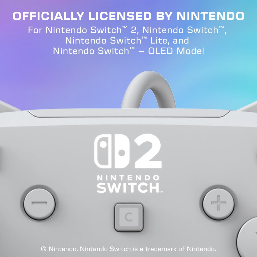 Turtle Beach Afterglow Grigio controller da gaming RGB cablato con licenza ufficiale per Nintendo Switch 2 - 2