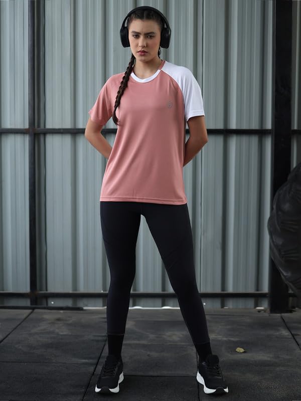 Image of CHKOKKO Gym Tshirt for Women Workout Activewear Regular Fit T Shirt for Woman Round Crew Neck Half Sleeves Best for Sports and Outdoor Activities