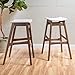 Christopher Knight Home Emmaline Fabric / Walnut Finish Bar Stools, 2-Pcs Set, Light Beige