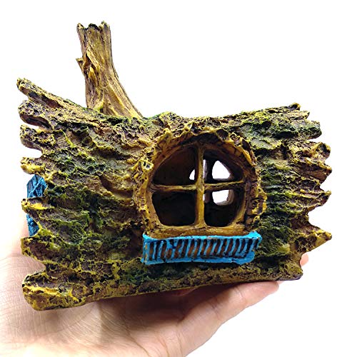 M2cbridge Aquarium Decor Castle Fish Tank Decoration Stands Egyptian Pyramid Rockery Hiding Cave Tree House Hideout (Tree House) - Thumbnail 6