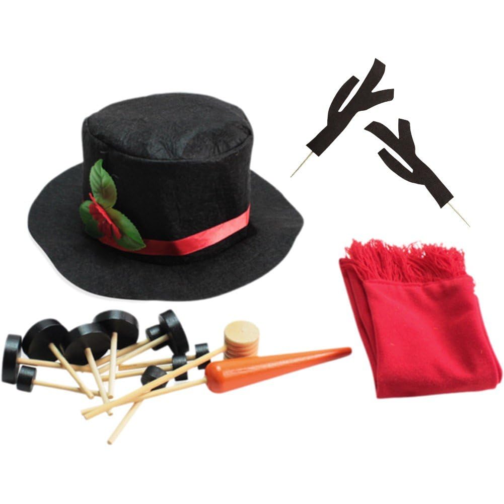 pp supm Snowman Kit,Snowman Decorating Kit 16pcs/Set Snowman Making Kit Winter Party Kids Outdoor Toys Decoration Christmas Holiday Decoration