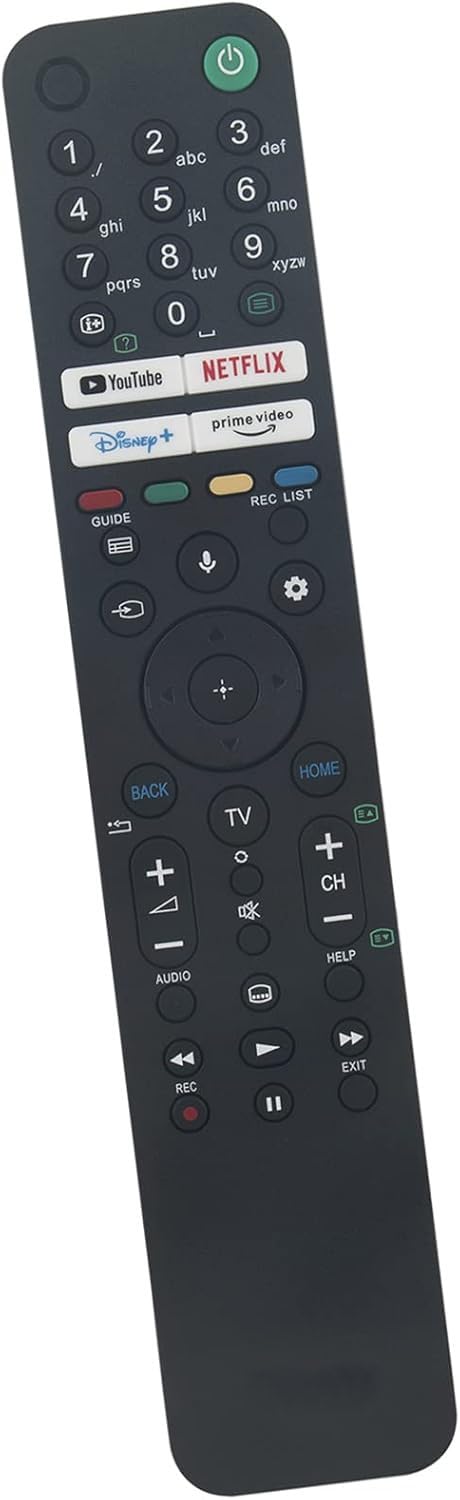 Mando de Voz de Repuesto para Sony Bravia Smart TV (2019-2025) RMF-TX520E, Compatible con Google TV, OLED, LED 4K/8K UHD, con Botones Youtube, Netflix, Disney+, para Series X80J, X90J, A80J, KD/XR - 2