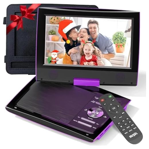 SUNPIN 2021 New PD969 11" Portable DVD Player for Car with Headrest Mount, Upgraded Remote Control, 9.5 inch Brightness Enhanced Screen DVD Play, 5 Hours Battery, Dual Earphone Jack(Purple)