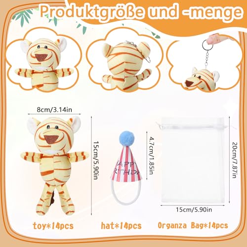 Mini Plüschtiere,14 Stück Mini Kuscheltier, Kleine Stofftiere, Mitgebsel Kindergeburtstag Gastgeschenke, Weihnachten Füllung, Tombola Preise, Plüsch Schlüsselanhänge, Kleine Geschenke für Kinder