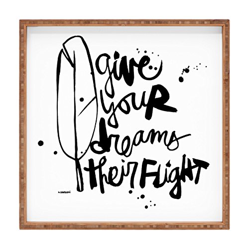 DENY Designs Negar diseños Kal Barteski a Tus sueños Indoor/Outdoor Cuadrado Bandeja, 12 x 12