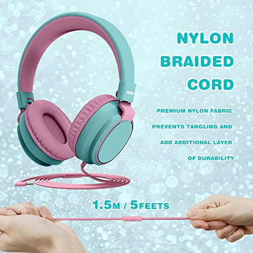 Midola MD-H01-CYAN Volume Limited 85/110Db Kids Headphone Over-Ear/On-Ear Foldable Sound Noise Protection Headset thumb #3