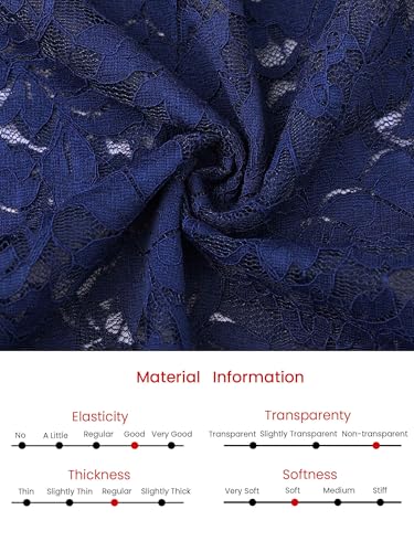 Image of Hobemty Women's Floral Lace Dress V Neck Long Sleeve Cocktail Wedding Bodycon Pencil Dresses