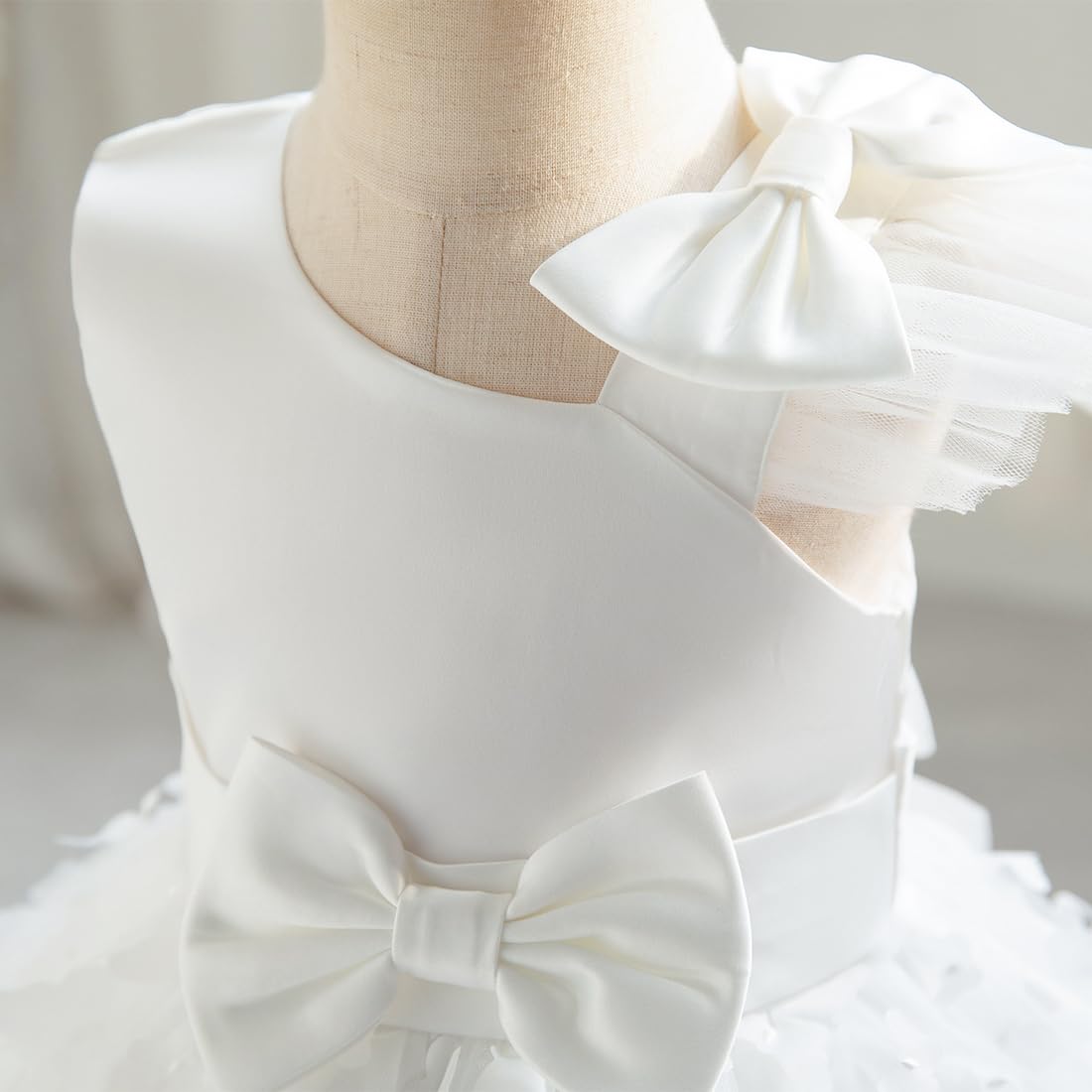 IMEKIS Robe d'anniversaire pour bébé fille - Sans manches - Princesse - Papillon - Volants - Tutu - Fleur - Robe de fête de mariage élégante et formelle - Robe de bal