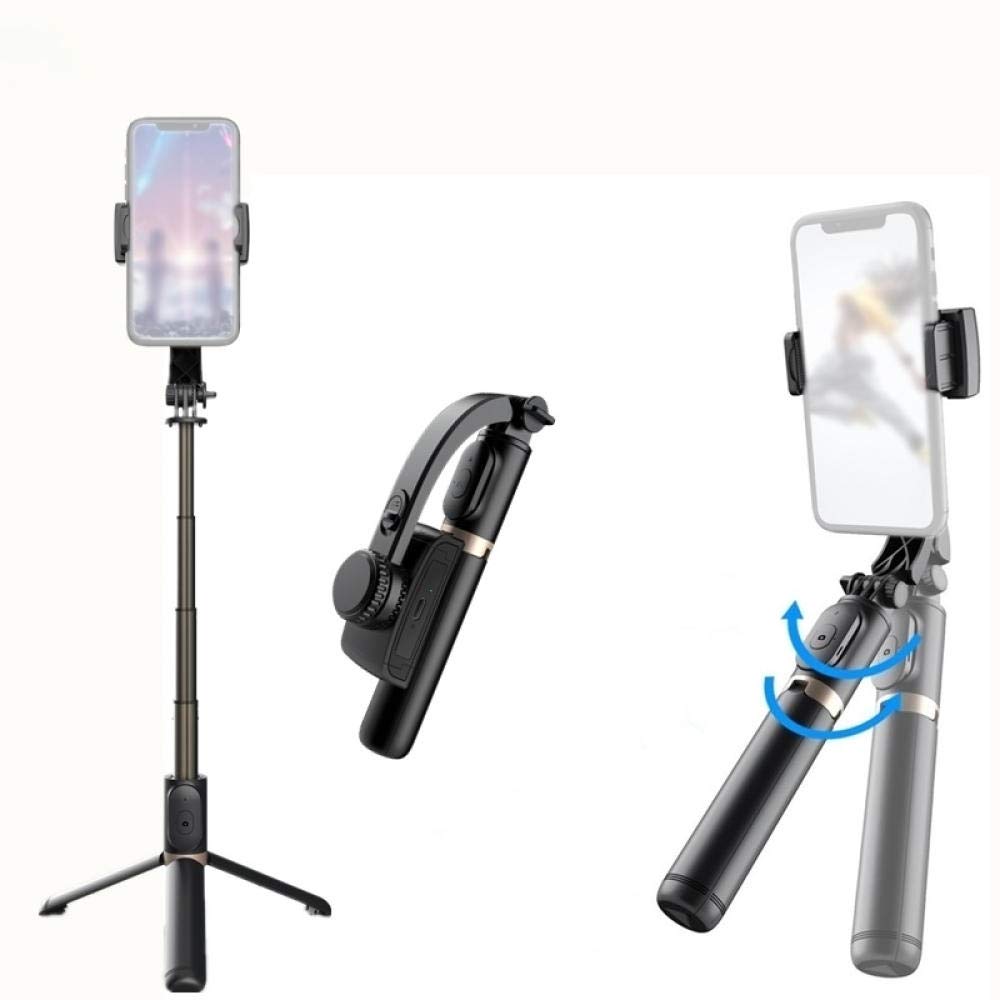 SONGR Treppiede Smartphone Asta Selfie con Stabilizzatore Gimbal Palmare Pieghevole Ad ASSE Singolo Bluetooth Adatto per Telefoni Cellulari Apple, Android, Xiaomi-Nero