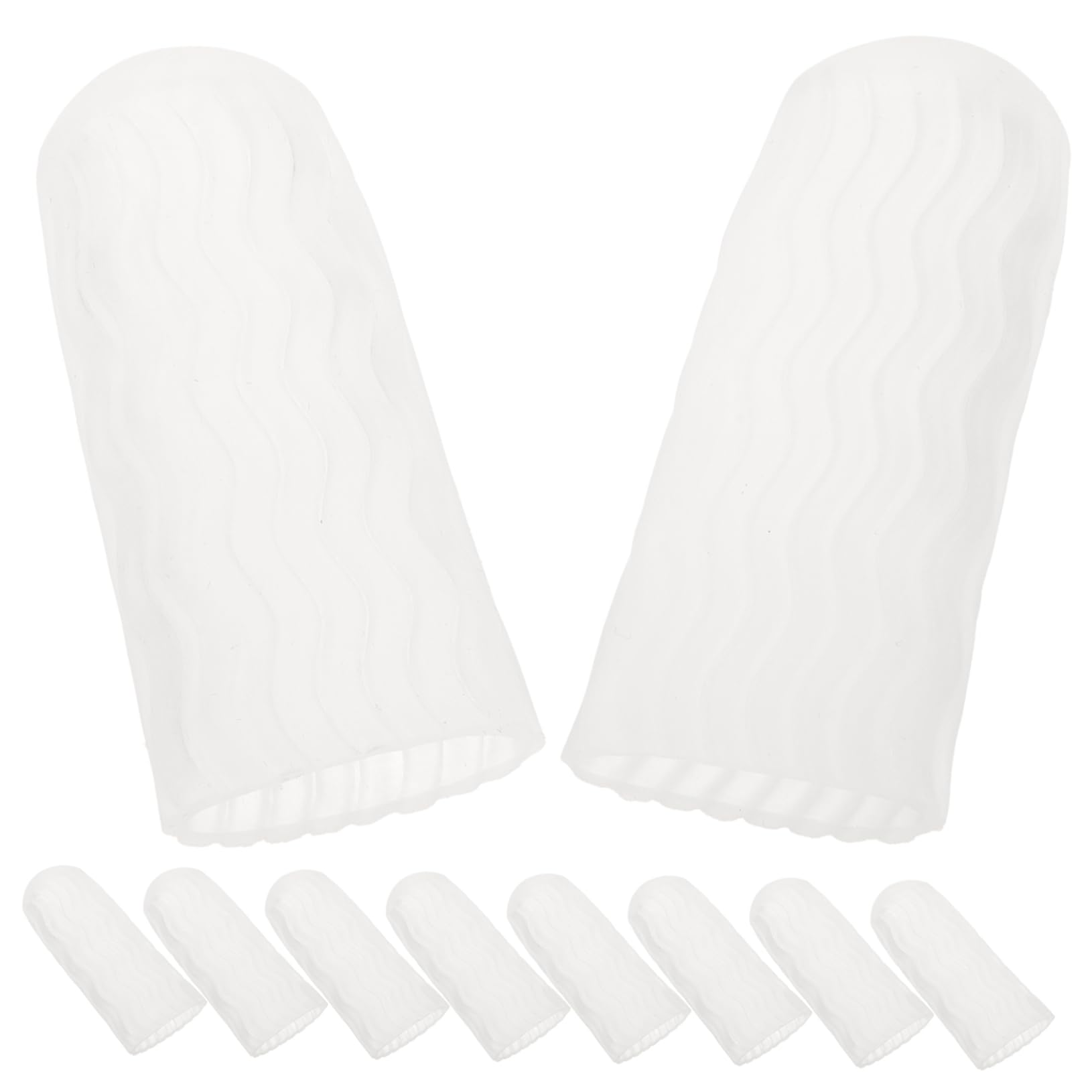 COLLBATH 10Pcs Transparent Silicone Finger Protectors Joint Sleeves for Blisters and Cracked Fingers Household Finger Covers for Comfort and Protection