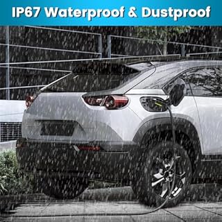 Portable Level 1 and Level 2 EV Charger 240V 32A (7.68kw) with 26ft Charging Cable NEMA 14-50 5-15 for SAE-J1772 Electric Vehicles Charging Station