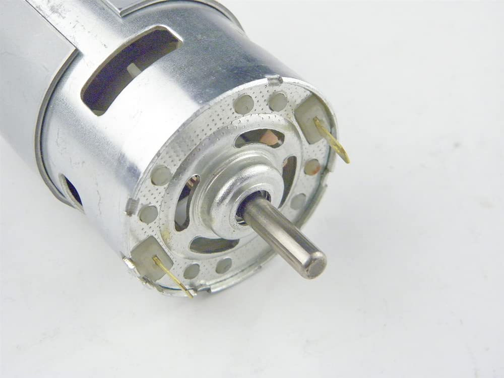 CHANCS Moteur électrique à double arbre 775 DC 12V/24V 10000RPM 20000RPM avec support de moteur fixe pour Mini scie à table