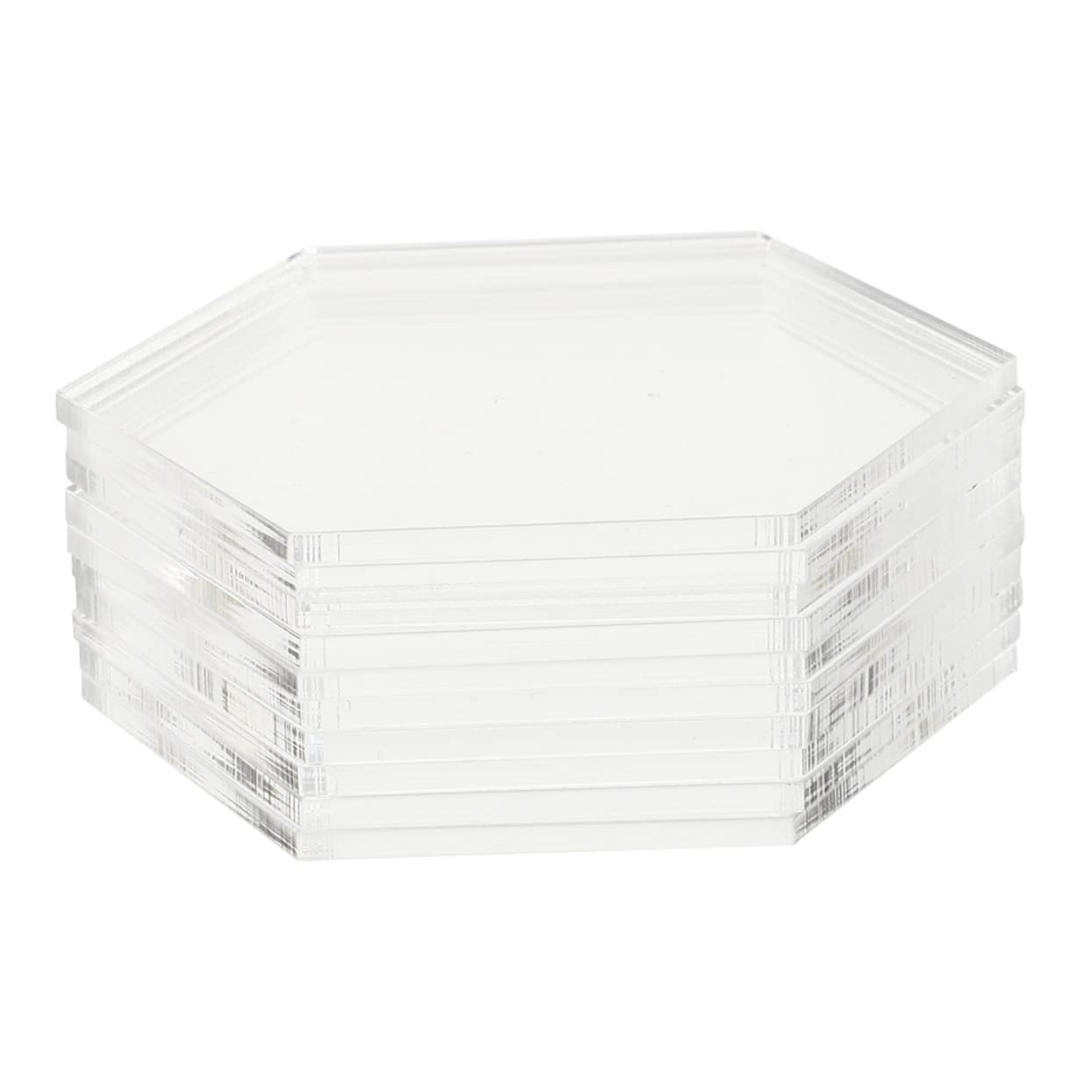 10pcs Hexagonal Acrylic Plates for DIY Crafts Painting Decoration Lightweight Easy to Clean Hexagon Boards for Home Office Aesthetic Decor