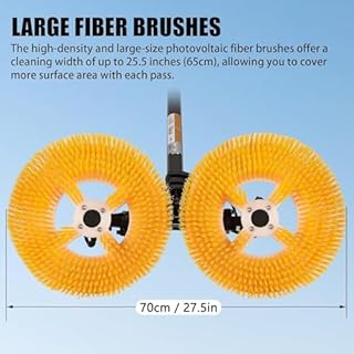 Macchina Elettrica per La Pulizia Dei Pannelli Fotovoltaici, Spazzola per La Pulizia a Spruzzo D'acqua per Pannelli Solari, Spazzola Rotante per La Pulizia Pannelli Fotovoltaici,3.5m-MainsElectricity