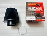 Black K-N PERFORMANCE 3' 75mm SUV Cold Air Intake Vent Cone Filter Cleaner Cold Air Intake SUV Filter Universal Fit for all Cars