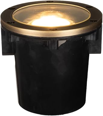 VOLT 12V 3-in-1 Waterproof IP68 Outdoor in-Grade Light with Brass Top Bronze for Low Voltage Landscape Lighting of Pathway, Garden, Column, Fountain or Pond