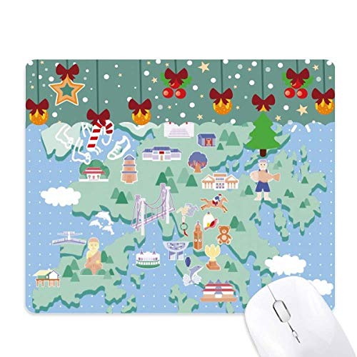 Tapis de souris Hong Kong en caoutchouc antidérapant avec motif de cartes pour bureau