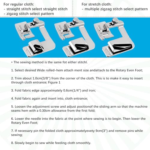 Juego de 7 Pies Dobladillo Ajustables para Máquina de Coser miniatura 7