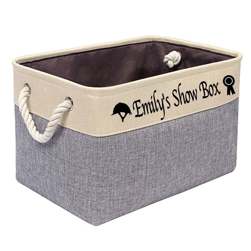 Hand Made Personalised Embroidered Custom Grooming Kit/Tack Box/Basket/Storage box for Horses, Groooming, Show. Hand Made, UK Based