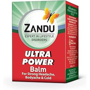 Balm Ultra Power Ayurvedic Remedy for Strong Headache, Body Ache, Cold (L, yellow)