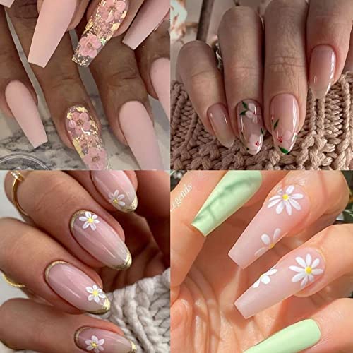 36 Pcs Flower Nail Art Stickers Decals Sunflower Cherry Blossoms Daisy Water Nail Decals Transfer Foils Nail Supply Watermark Floral For Women French Nail Design Decoration #TOP5