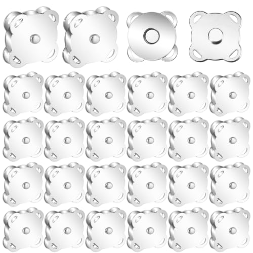 Botones Magnético 30pcs Costura Broches Magnéticos 18 mm Botones a Presión Metalicos Botón DIY Cierre Magnético para Bolsos Ropa Monedero Cazadoras