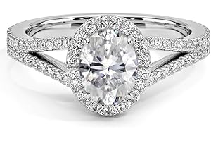 0.75 Ct. Certified Oval Cut Moissanite Ring: Shimmering Brilliance
