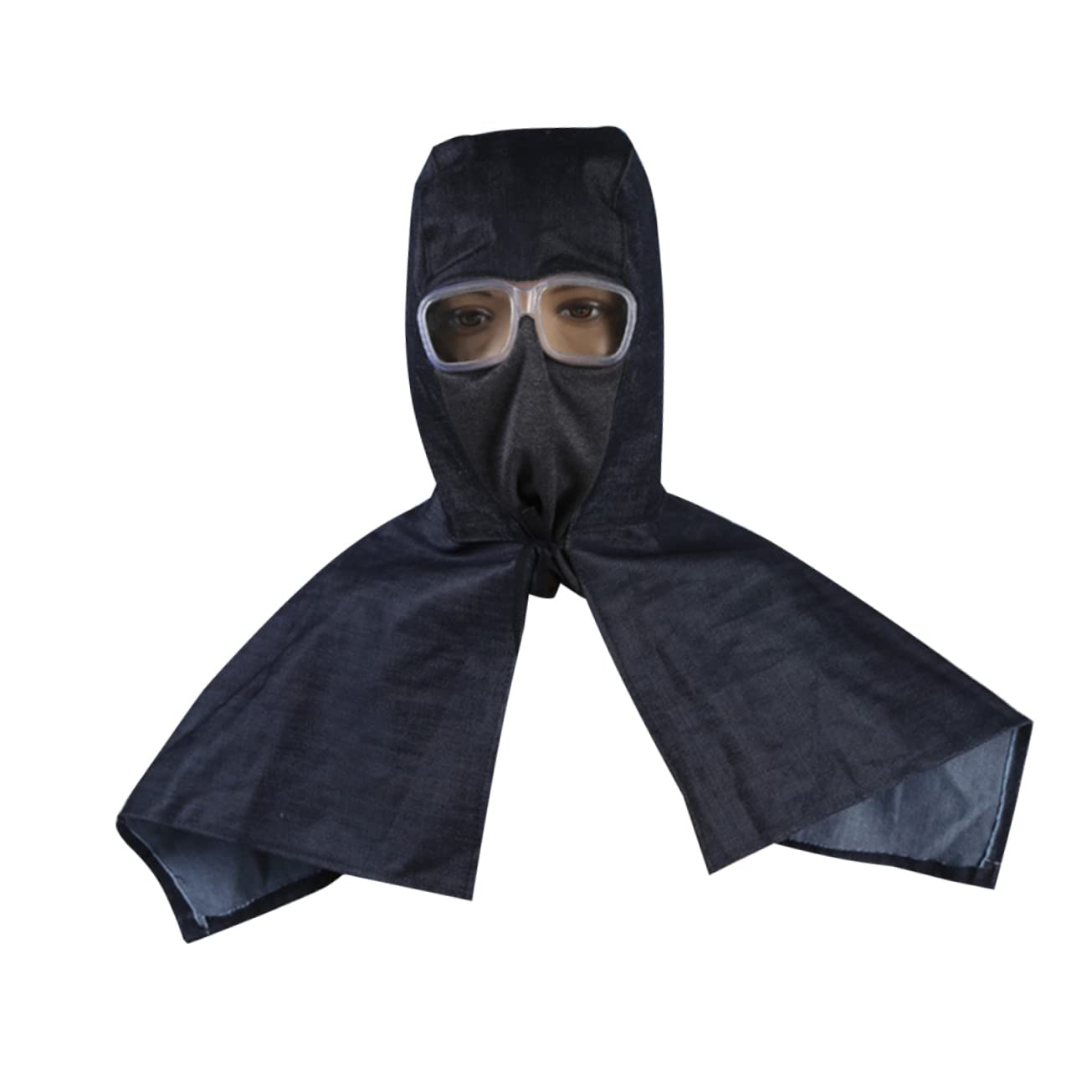 FOYTOKI Protective Shawl Hat Full Coverage Denim Work Headdress for Outdoor Sports and Gardening Black