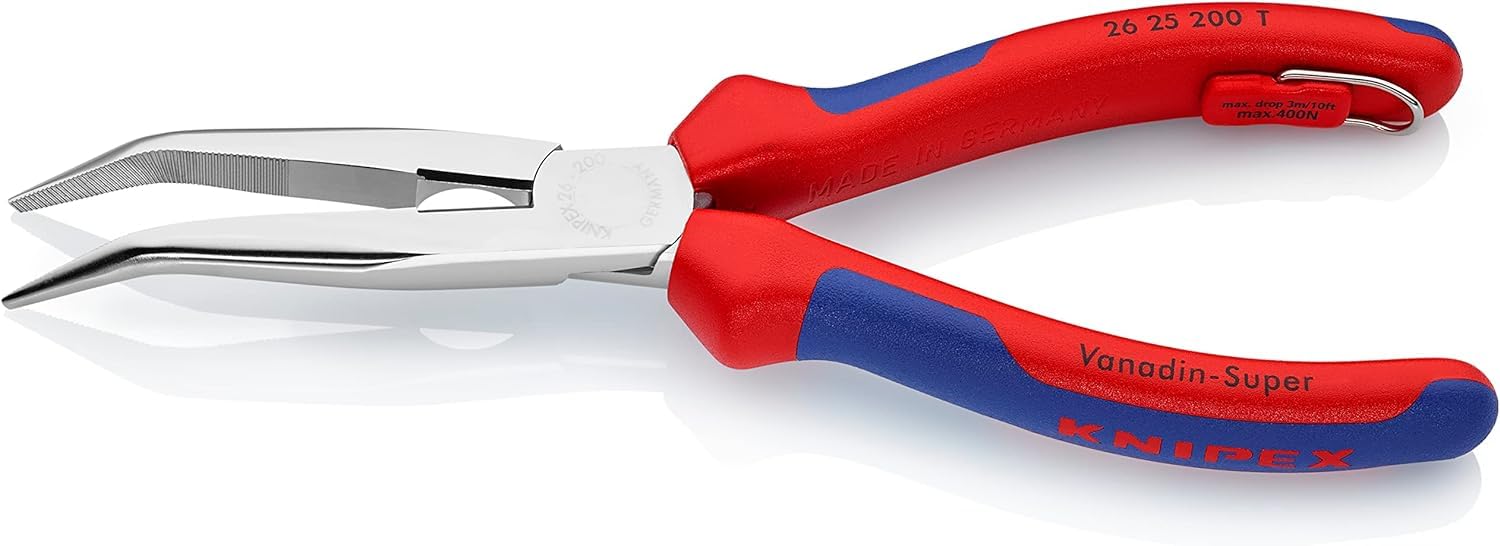 Knipex Pinza Per Meccanica Con Becchi Mezzotondi E Tronchese | 200 Mm, Cromata, Isolata VDE, Testata 40°, Punte Elastiche